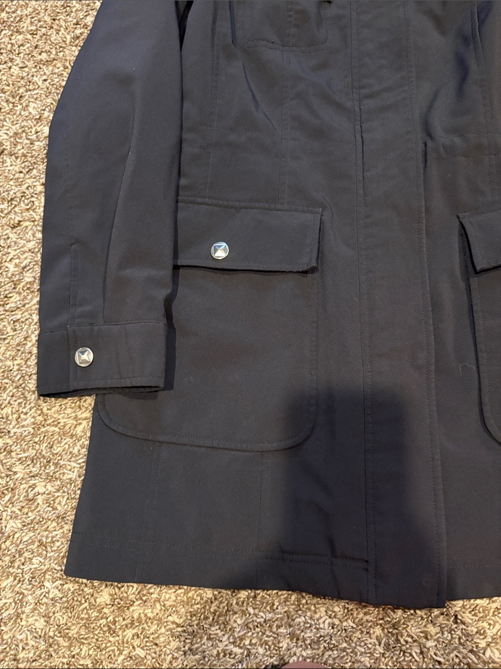 Kristen Blake Black Hooded Raincoat - Picture 2 of 4